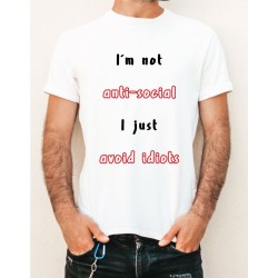 White t-shirt with "I'm not...